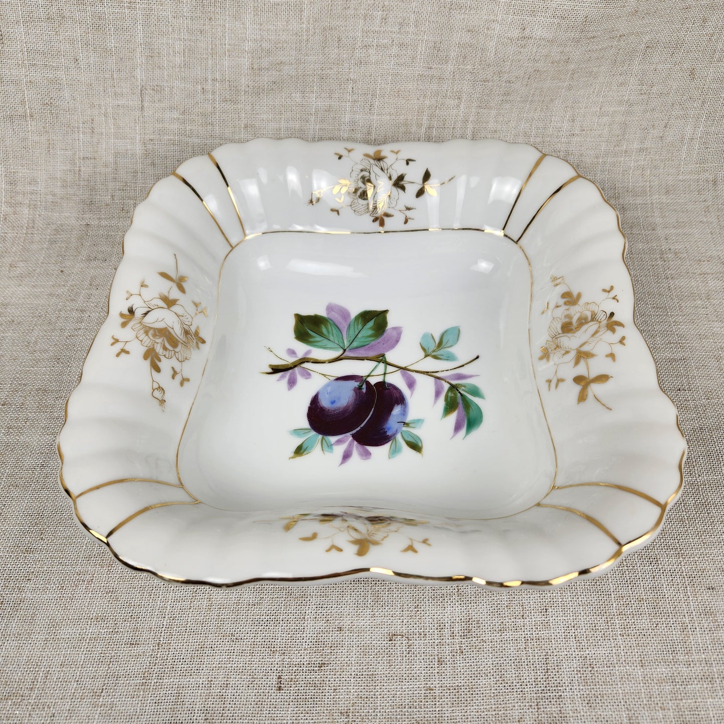Vintage Fruit Dessert Bowl Set with 9 Berry Bowls, Cottage Style Dessert Set
