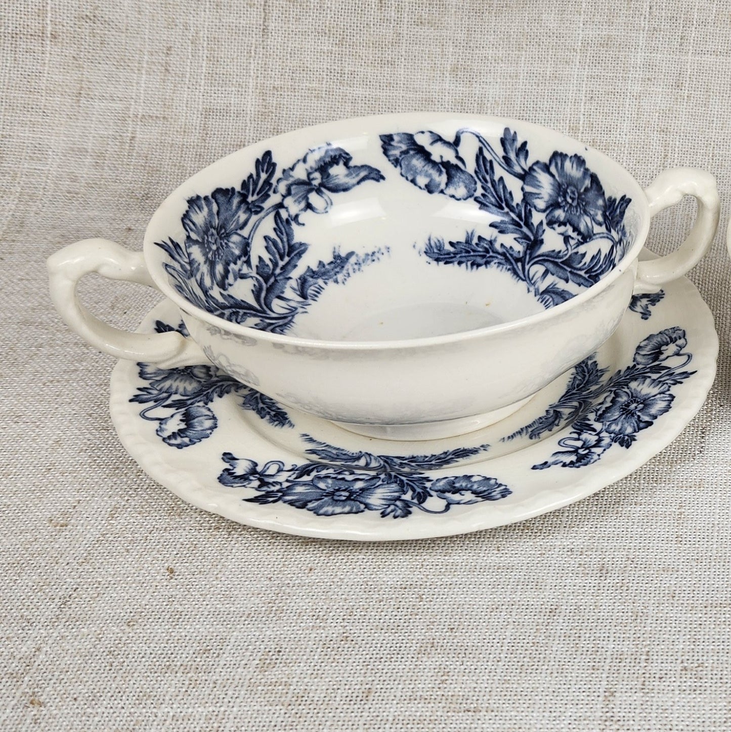 Perfectly Imperfect Antique Grindley England “The Atlas” Transferware Bowl & Underplate