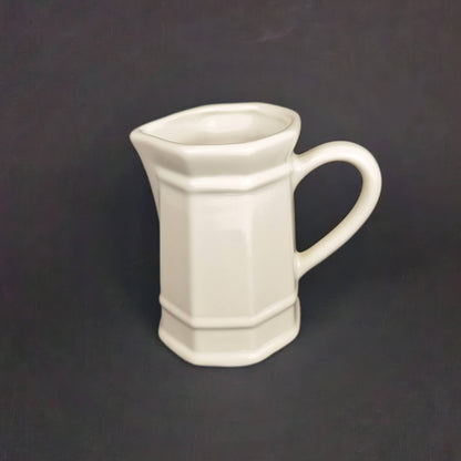 Vintage Pfaltzgraff Creamer Pitcher – Creamy White Stoneware – Ironstone Style Farmhouse Kitchen Accent