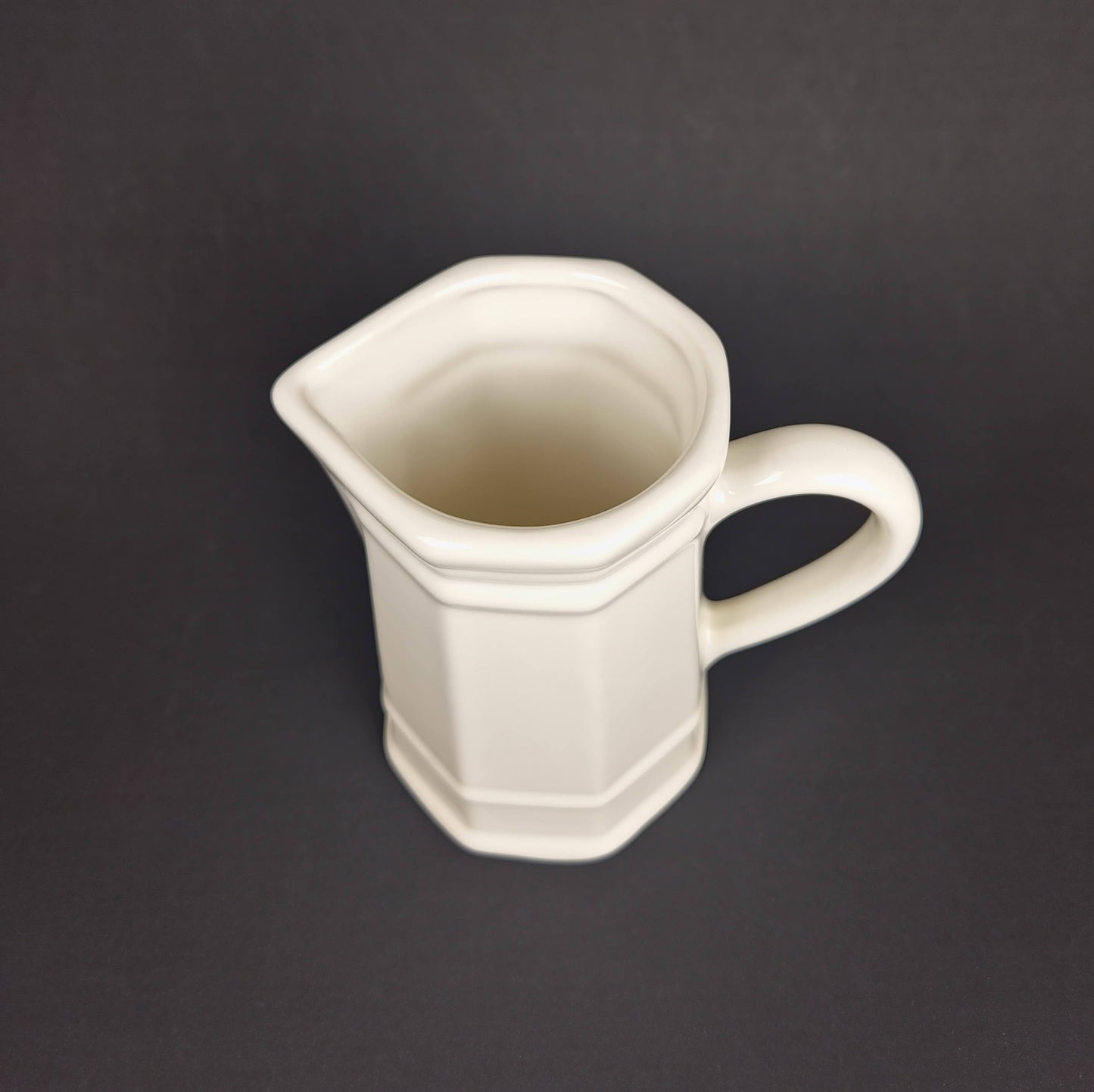 Vintage Pfaltzgraff Creamer Pitcher – Creamy White Stoneware – Ironstone Style Farmhouse Kitchen Accent