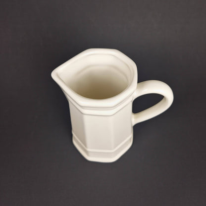Vintage Pfaltzgraff Creamer Pitcher – Creamy White Stoneware – Ironstone Style Farmhouse Kitchen Accent