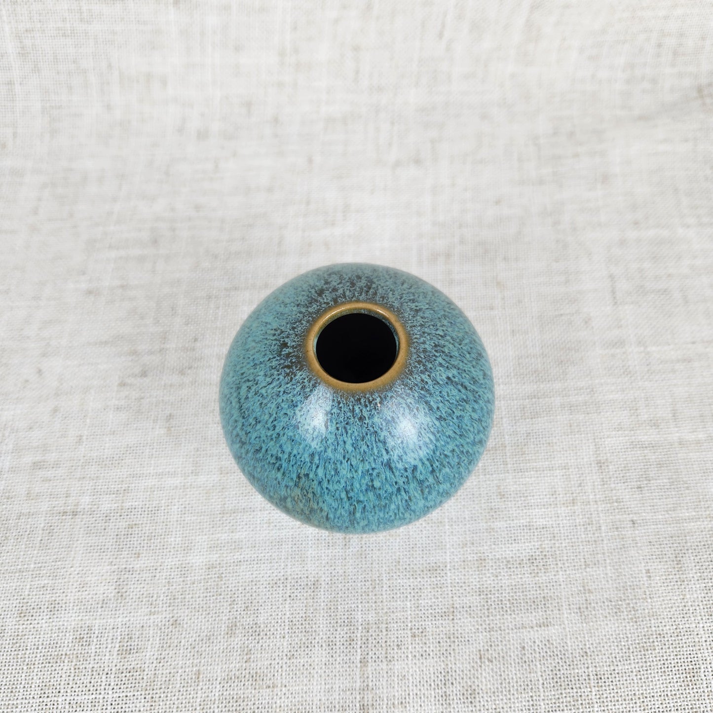 Small Studio Pottery Vase, Blue Green Glaze, Mini Bud Vase, Organic Modern Decor