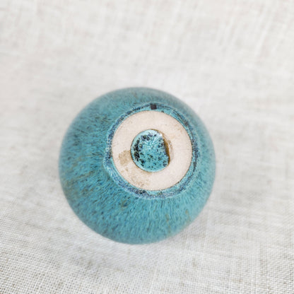Small Studio Pottery Vase, Blue Green Glaze, Mini Bud Vase, Organic Modern Decor