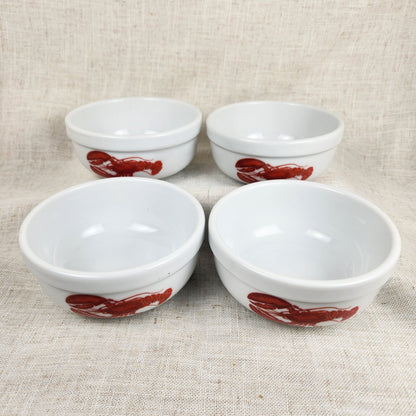 Vintage Danesco Lobster Bisque Bowls Set of 4 – Decorated in Canada, Coastal Cottage Serveware