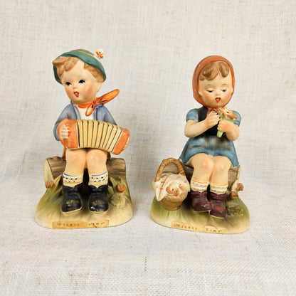 Erich Stauffer “Picnic Time” Boy & Girl Figurines | Vintage Japan Mid Century Pair
