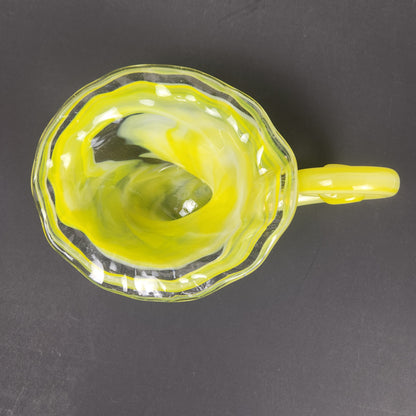Vintage Hand Blown Yellow Art Glass Catchall Bowl | Murano Inspired Sooner Style
