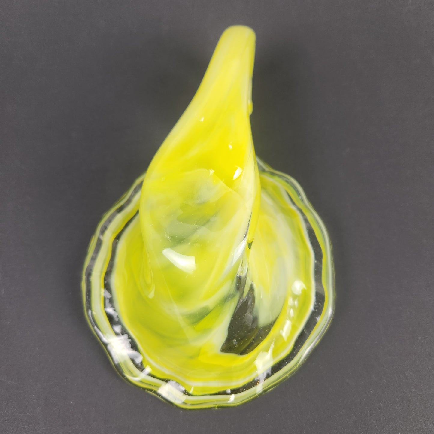 Vintage Hand Blown Yellow Art Glass Catchall Bowl | Murano Inspired Sooner Style