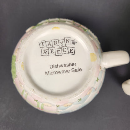 Taryn Reece Stacking Tea for One Set | Patchwork Teapot and Cup | Love & Hope Pastel Ceramic Tea Set