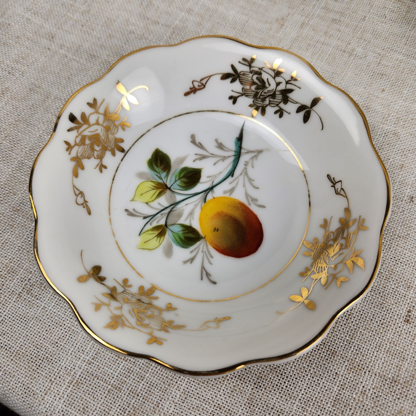 Vintage Fruit Dessert Bowl Set with 9 Berry Bowls, Cottage Style Dessert Set