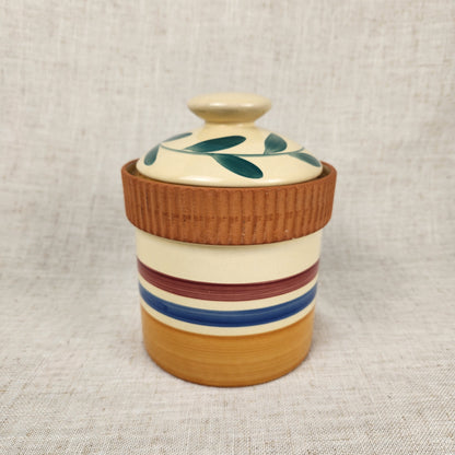 Studio Nova Portugal Country Fruit Lidded Crock Canister | Portuguese Pottery Kitchen Storage Jar