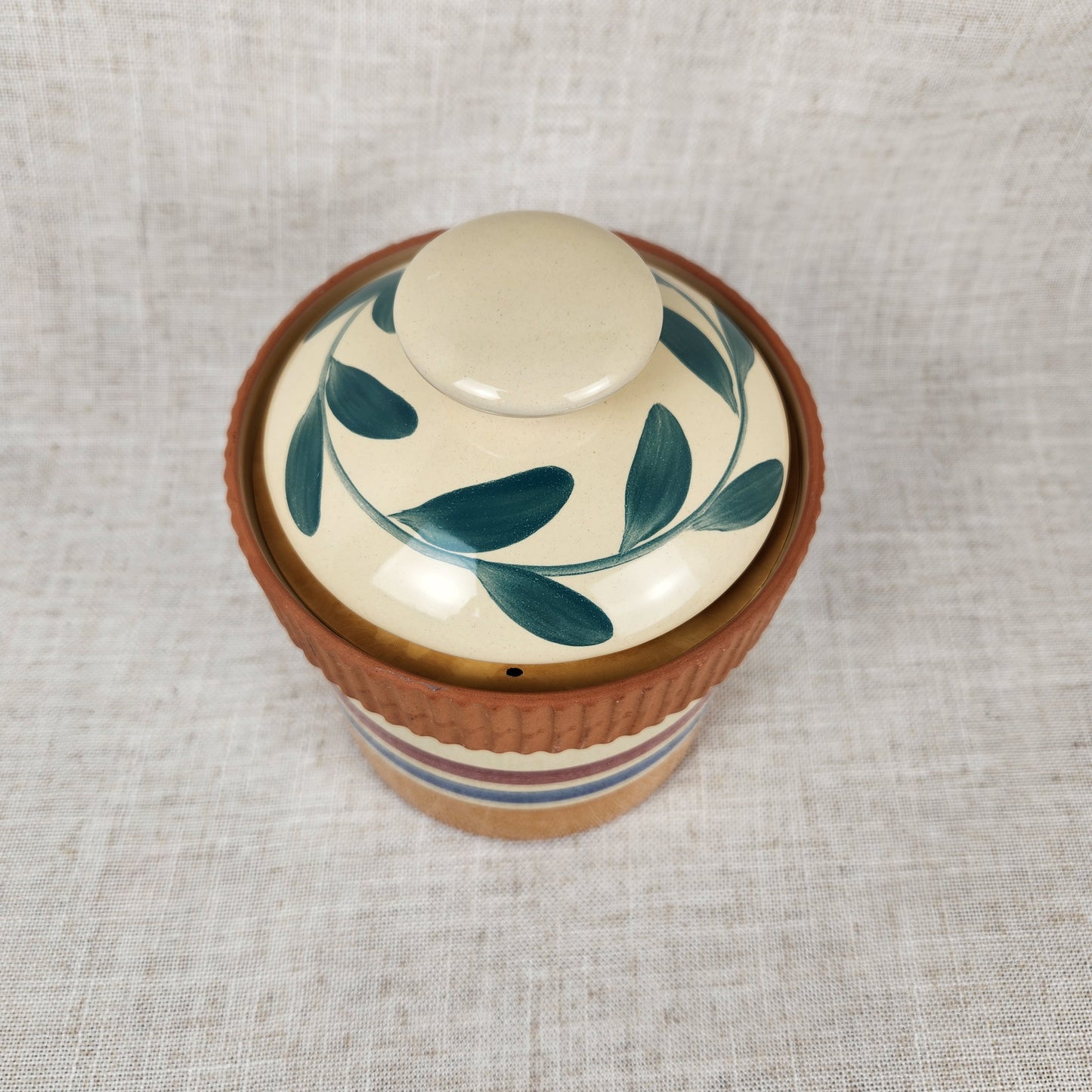 Studio Nova Portugal Country Fruit Lidded Crock Canister | Portuguese Pottery Kitchen Storage Jar