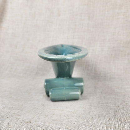 Vintage Haeger Pottery | Turquoise Art Deco Console Planter Vase | MCM Ceramic | USA