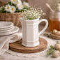 Vintage Pfaltzgraff Creamer Pitcher – Creamy White Stoneware – Ironstone Style Farmhouse Kitchen Accent