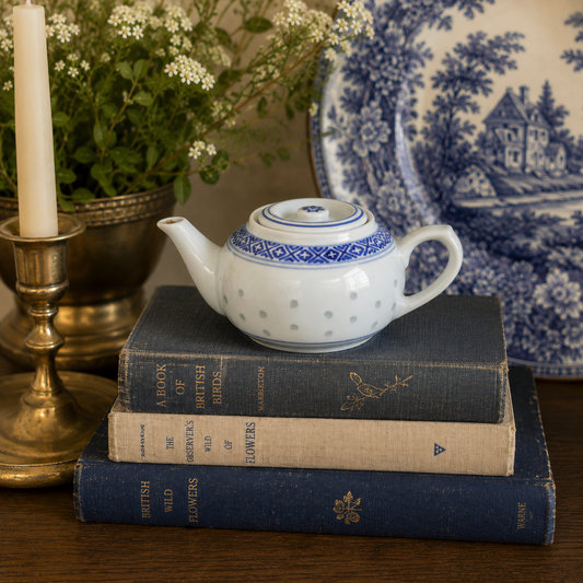 Mini Blue & White Teapot | Chinoiserie Cottage Decor Accent