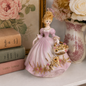 Vintage Josef Originals Lavender Lady Figurine with Floral Basket