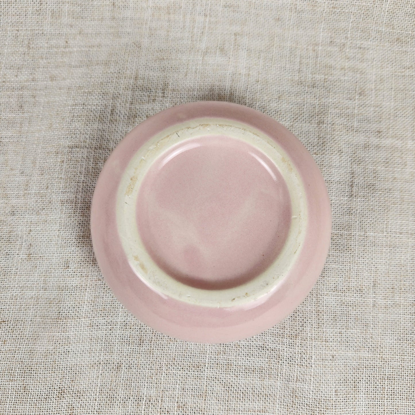 Vintage Blush Pink Rose Lidded Ceramic Trinket Box