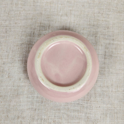 Vintage Blush Pink Rose Lidded Ceramic Trinket Box