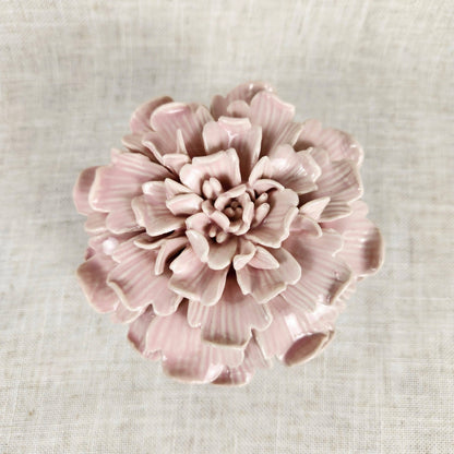 Vintage Blush Pink Rose Lidded Ceramic Trinket Box