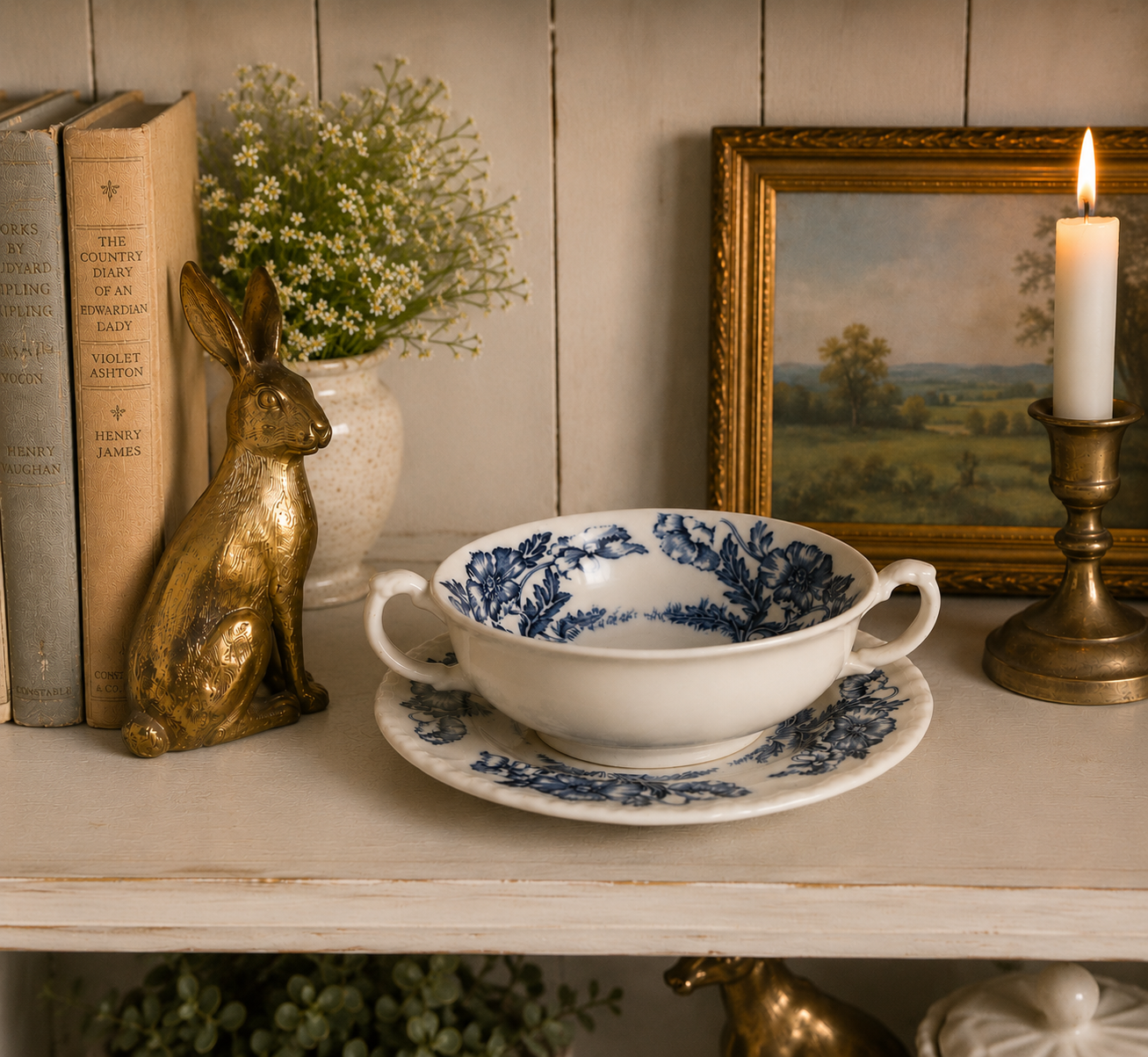 Perfectly Imperfect Antique Grindley England “The Atlas” Transferware Bowl & Underplate